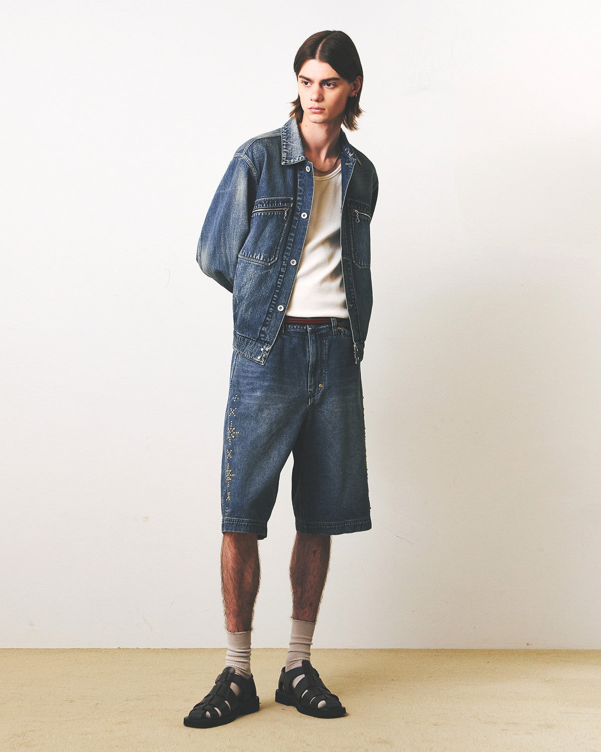 Eastlogue - Rockabilly Curved Shorts (Vintage Indigo) product image 3 | TRAB K-Fashion Australia