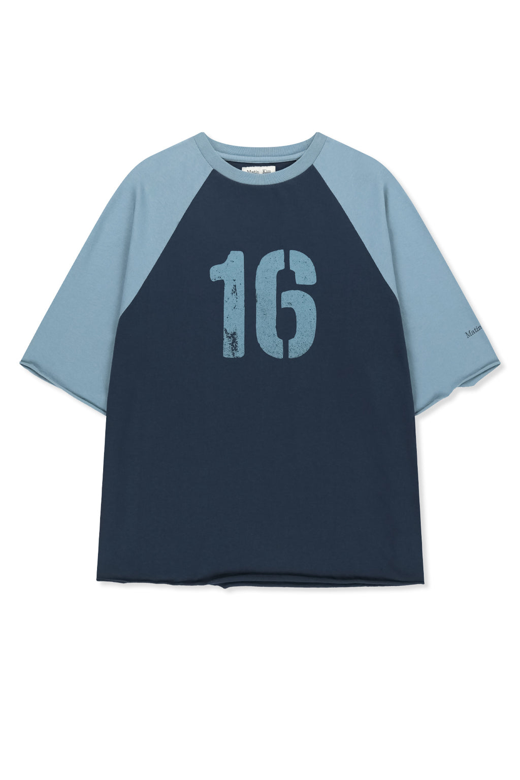 Matin Kim - Raw Edge Raglan Top (Navy) product image 2 | TRAB K-Fashion Australia