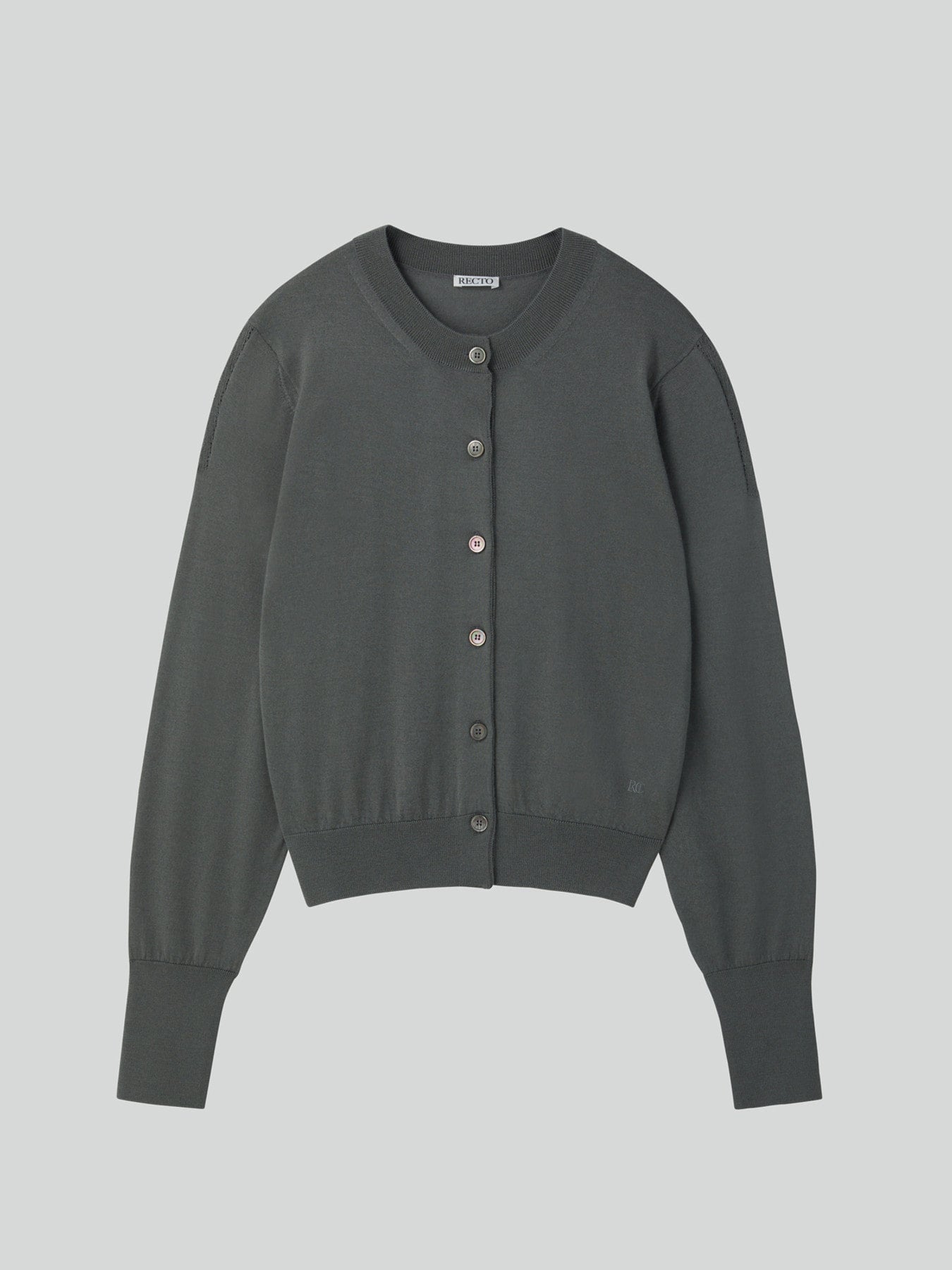 Recto - Silk-Cashmere Knit Cardigan (Midnight Grey) product image 4 | TRAB K-Fashion Australia