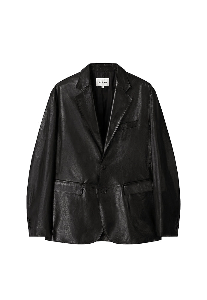 Art if acts - Vegetable Leather Cutting Blazer_Italy Lambskin (Black) product image 7 | TRAB K-Fashion Australia