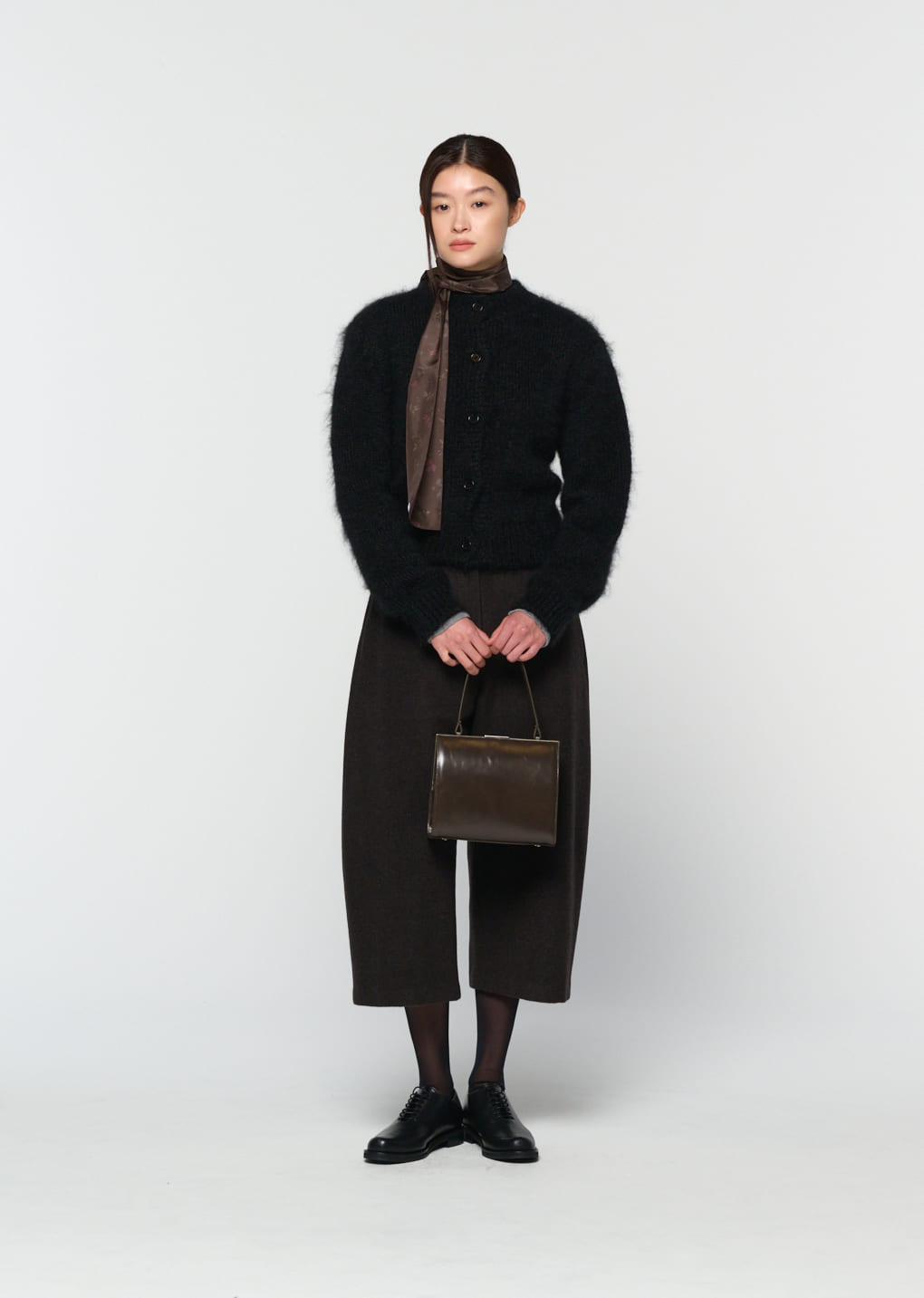 Amomento - curved culotte pants (Dark Brown) product image 6 | TRAB K-Fashion Australia