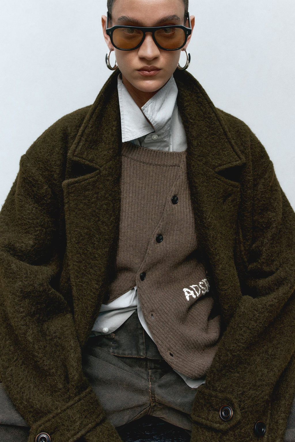 Andersson Bell - Mattia Shaggy Wool Robe Coat (Brown) product image 10 | TRAB K-Fashion Australia