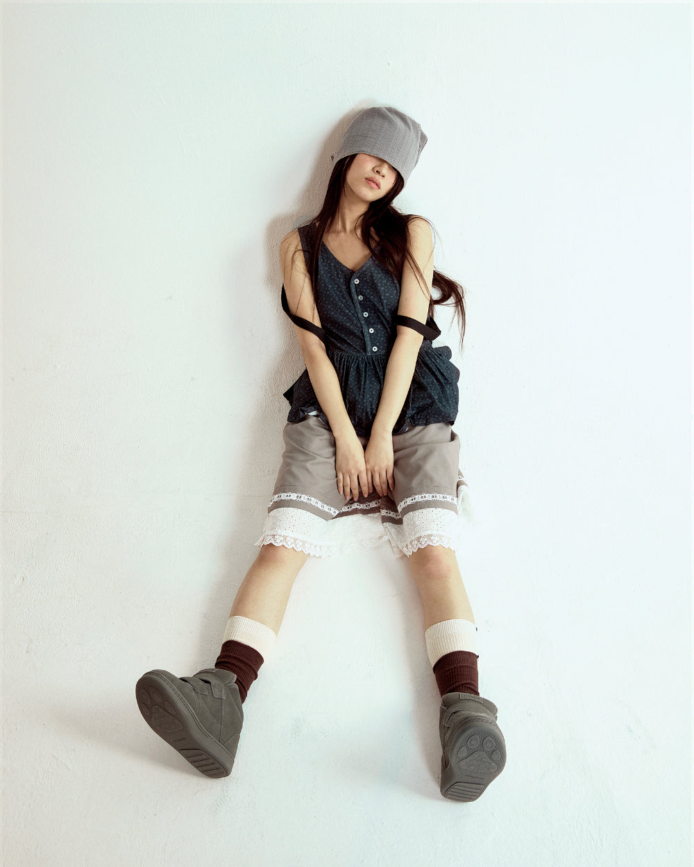Coyseio - Dudu Ruffle Sleeveless (Charcoal) product image 4 | TRAB K-Fashion Australia