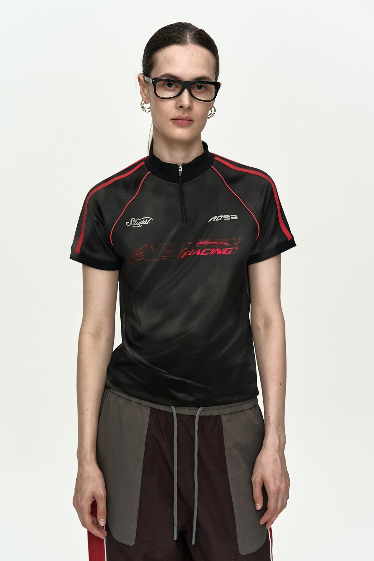 Andersson Bell - Printed Racing Zip-Up Top (Black) product image 5 | TRAB K-Fashion Australia
