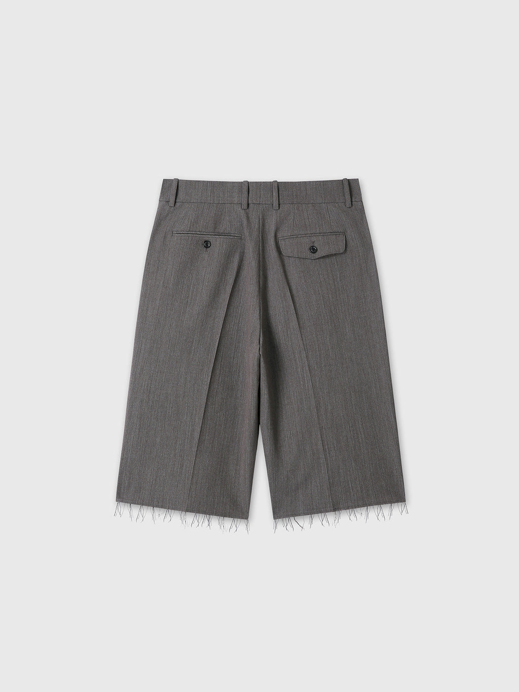 Tonywack - Raw-Cut Wool Pleated Tailored Shorts (Melange Grey) product image 13 | TRAB K-Fashion Australia