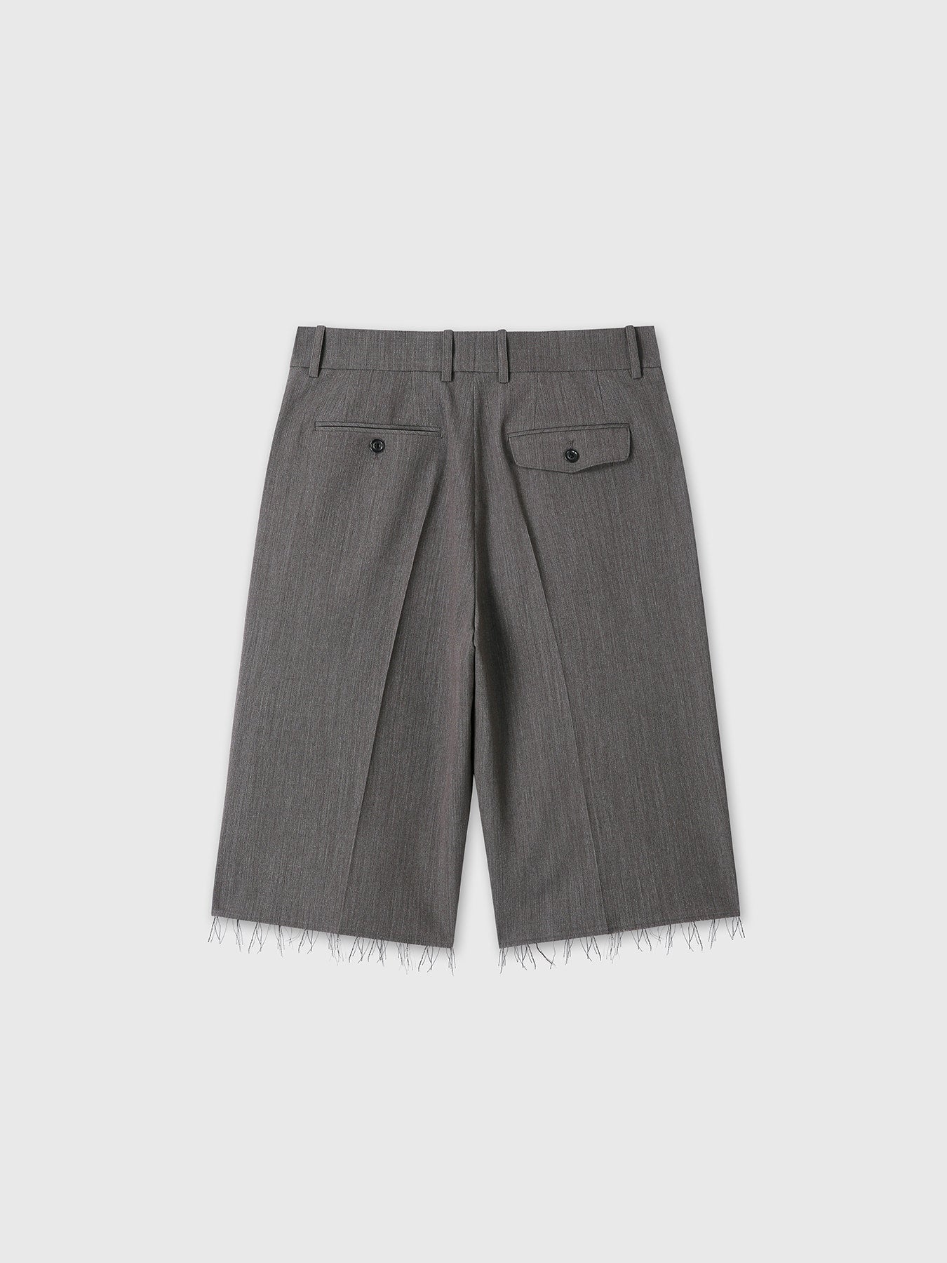 Tonywack - Raw-Cut Wool Pleated Tailored Shorts (Melange Grey) product image 13 | TRAB K-Fashion Australia