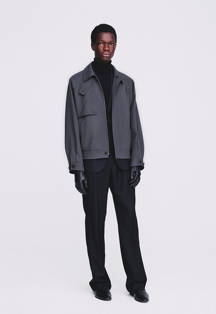 Tonywack - Hard Twist Wool Twill Gun Flap Blouson Jacket (Slate Grey) product image 3 | TRAB K-Fashion Australia