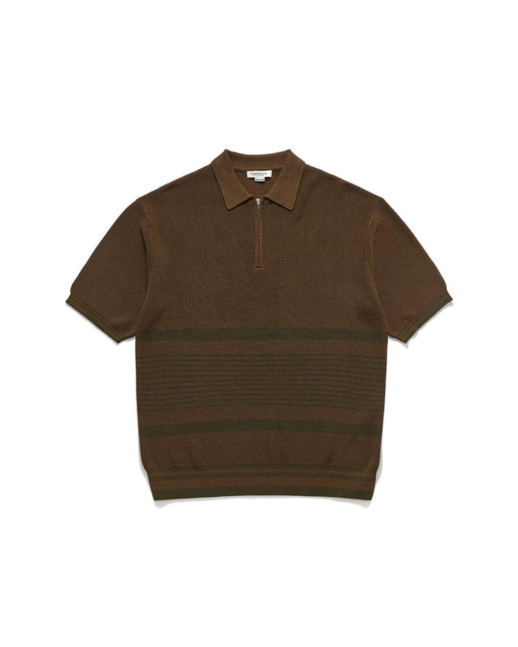 Eastlogue - Border Half Zip Up Knit (Cocoa & Olive) product image 5 | TRAB K-Fashion Australia