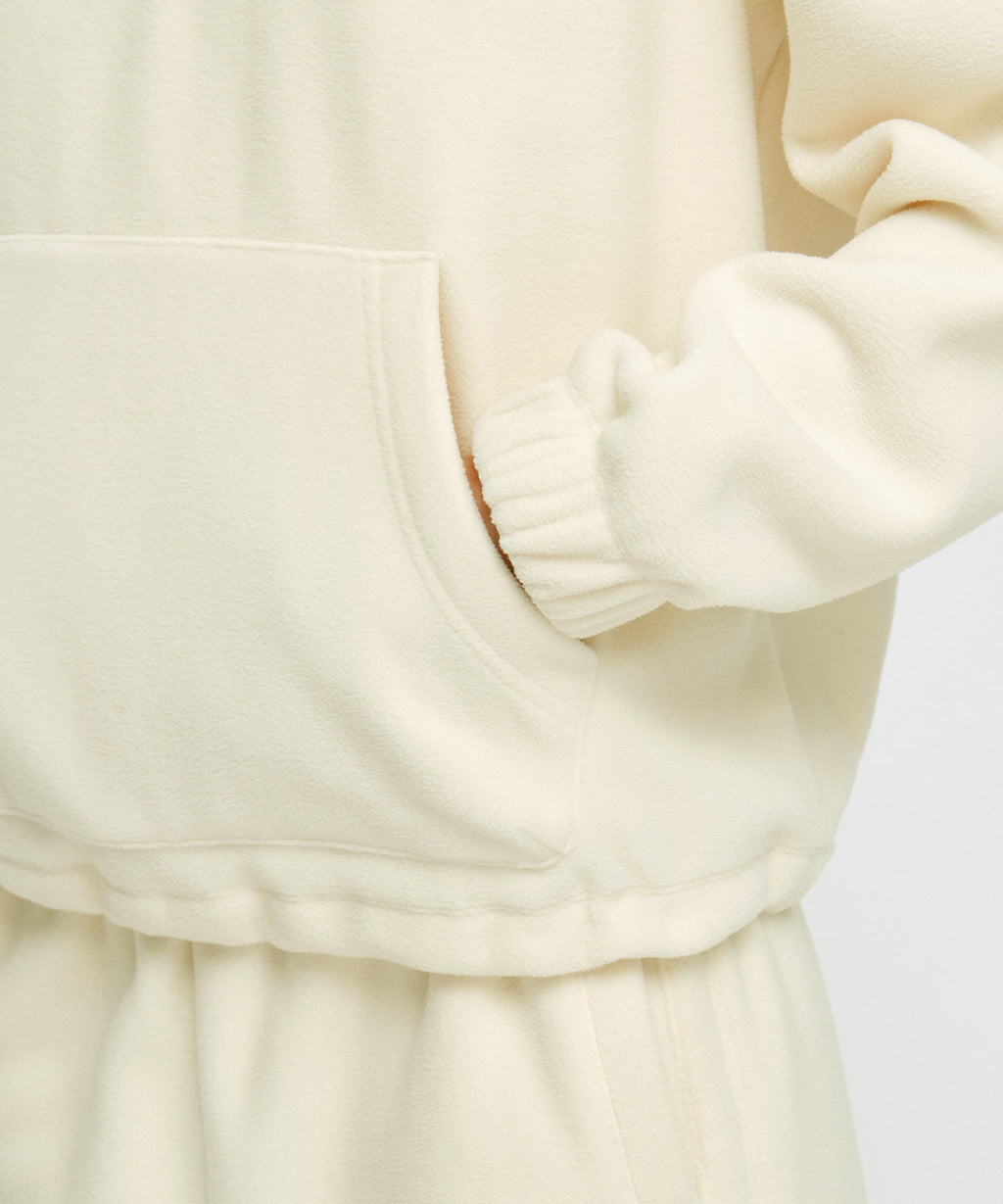 Marithe & Francois Girbaud - Small Classic Logo Fleece Anorak (Ivory) product image 6 | TRAB K-Fashion Australia