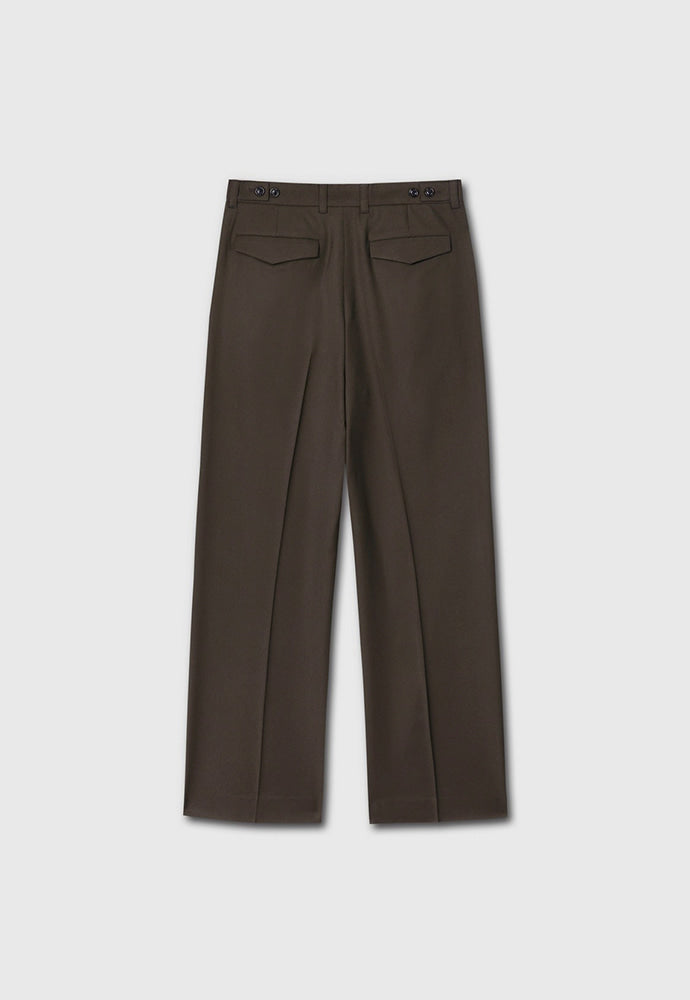 Tonywack - Wool Twill Pleated Wide Trousers (Brown) product image 7 | TRAB K-Fashion Australia