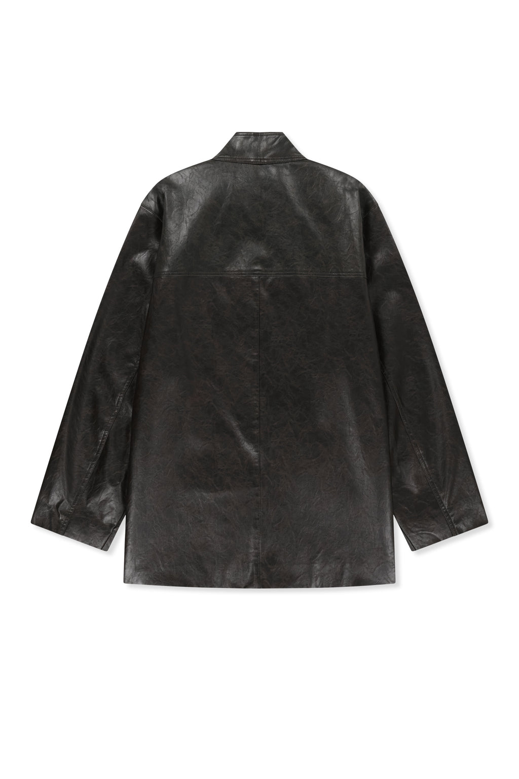 Matin Kim - Faux Leather Safari Jacket (Brown) product image 3 | TRAB K-Fashion Australia