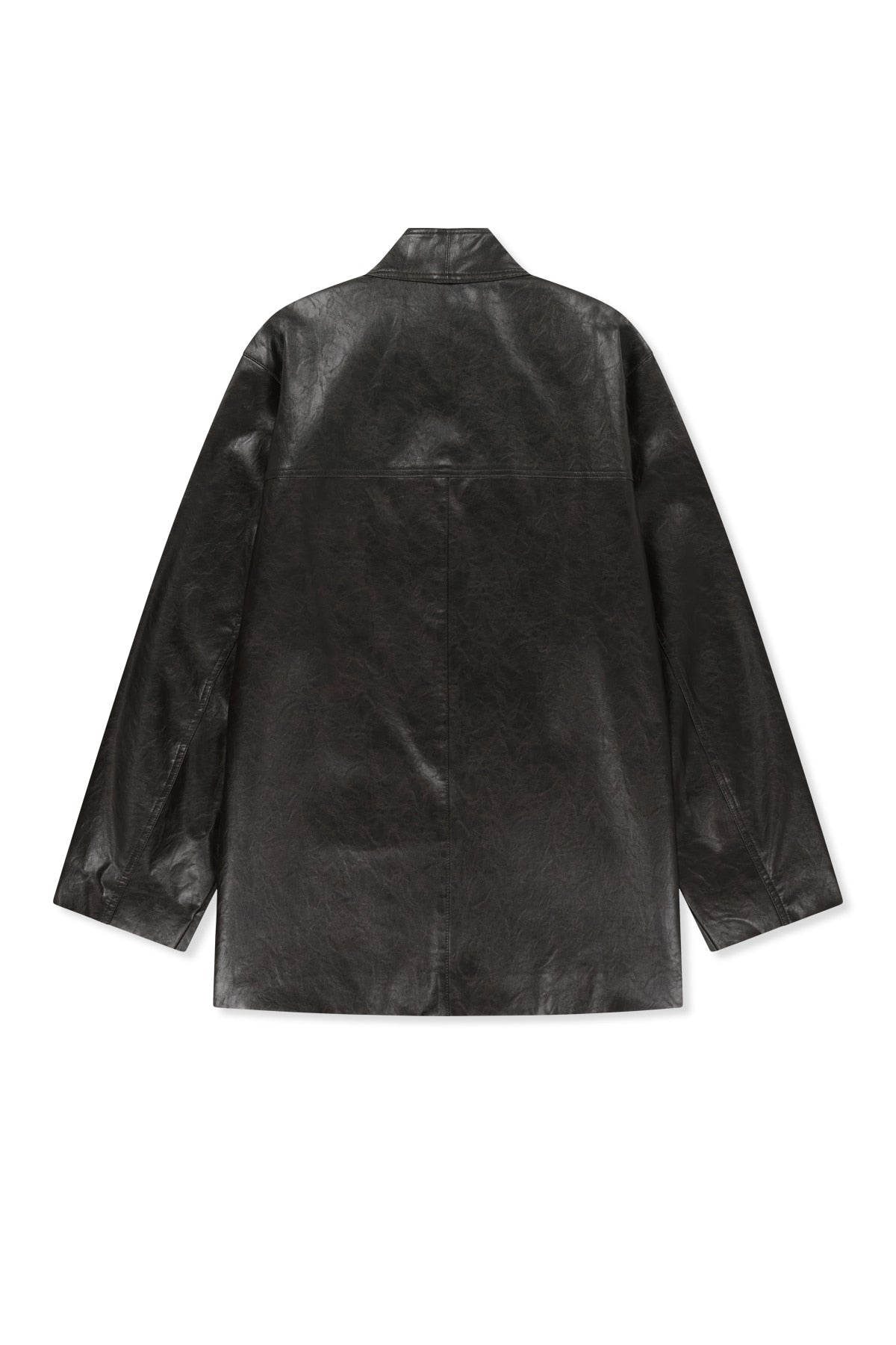 Matin Kim - Faux Leather Safari Jacket (Brown) product image 3 | TRAB K-Fashion Australia