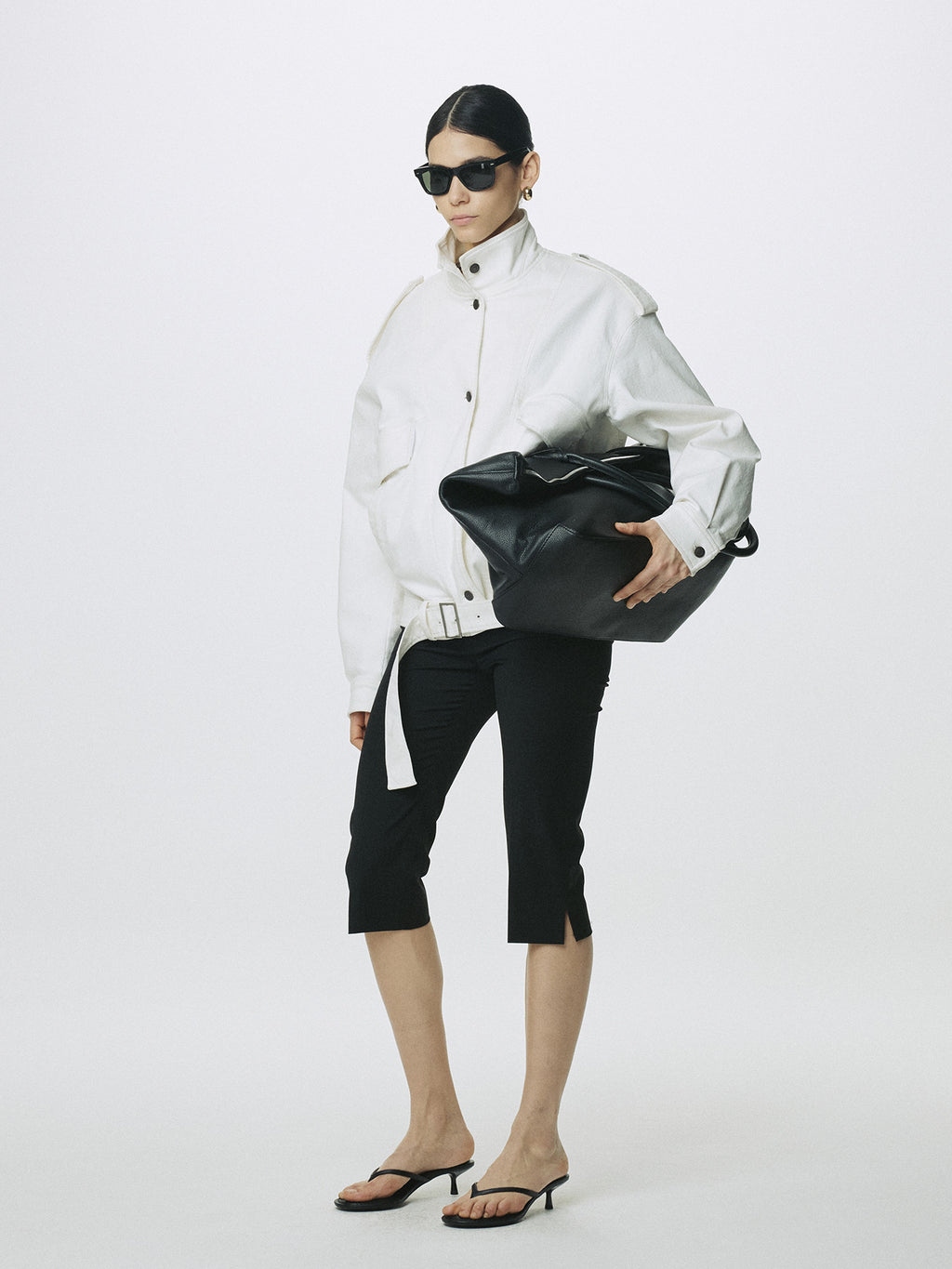 Tonywack - Oversized Denim Belted Jacket (Off White) product image 2 | TRAB K-Fashion Australia