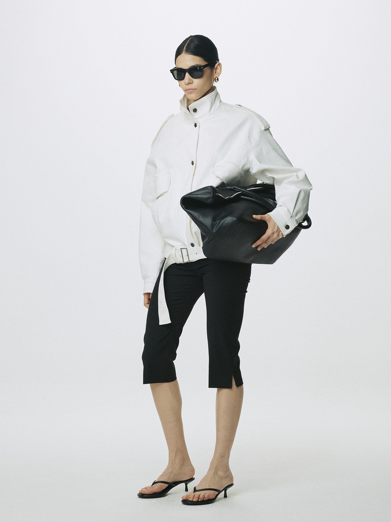 Tonywack - Oversized Denim Belted Jacket (Off White) product image 2 | TRAB K-Fashion Australia