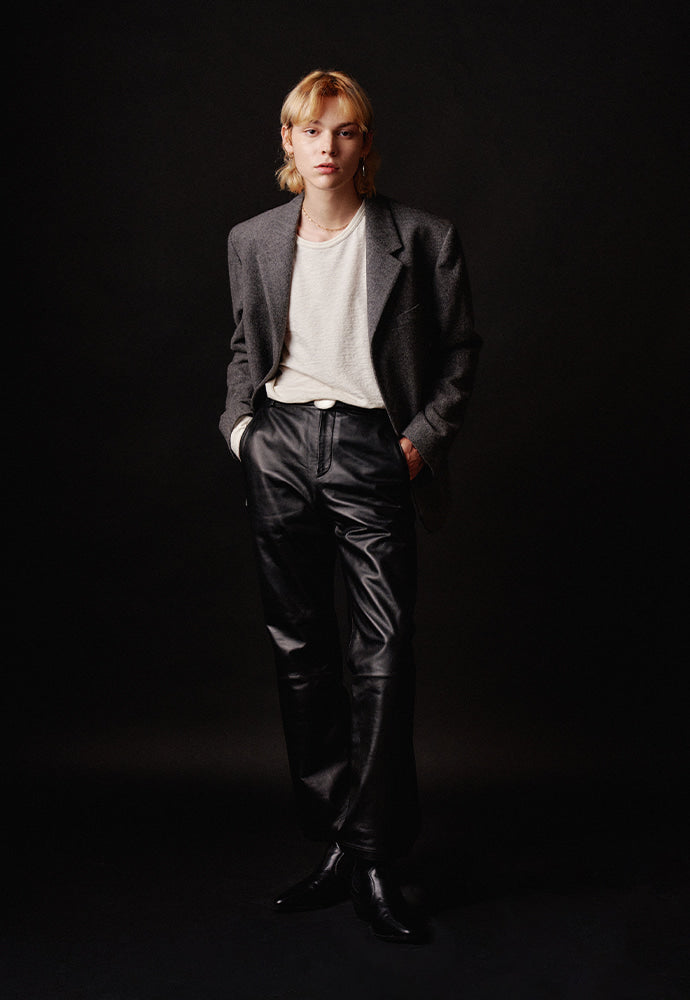 Tonywack - Ring Snap Blazer (Grey Herringbone) product image 2 | TRAB K-Fashion Australia