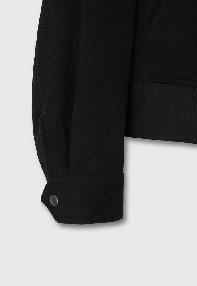 Tonywack - Leather-Trimmed Cropped Bomber Jacket (Black) product image 14 | TRAB K-Fashion Australia