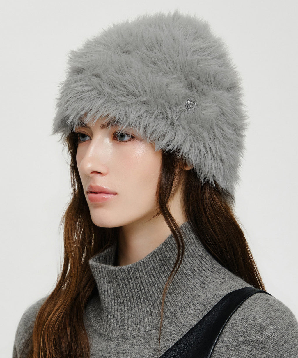 Marithe & Francois Girbaud - Circle Logo Hairy Beanie (Gray) product image 4 | TRAB K-Fashion Australia