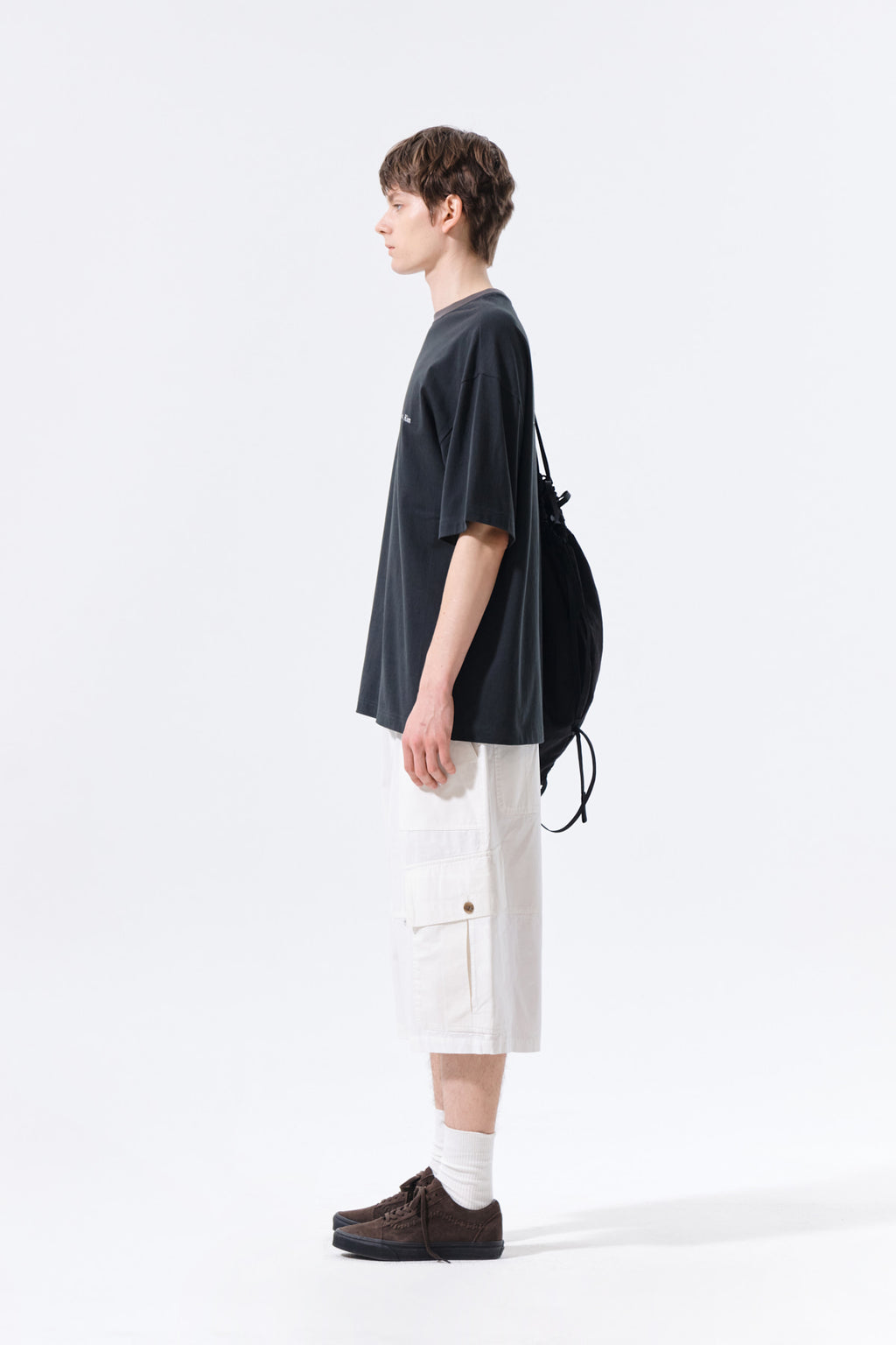 Matin Kim - Tonal Rib Back Logo Top (Black) product image 7 | TRAB K-Fashion Australia