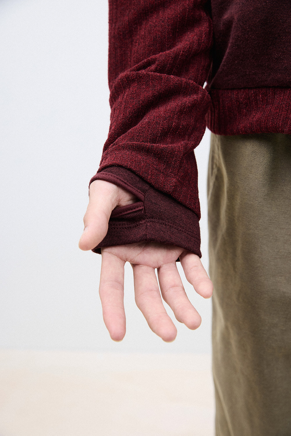 Hatchingroom - Double Sleeve Track Cardigan Dark (Red) product image 7 | TRAB K-Fashion Australia