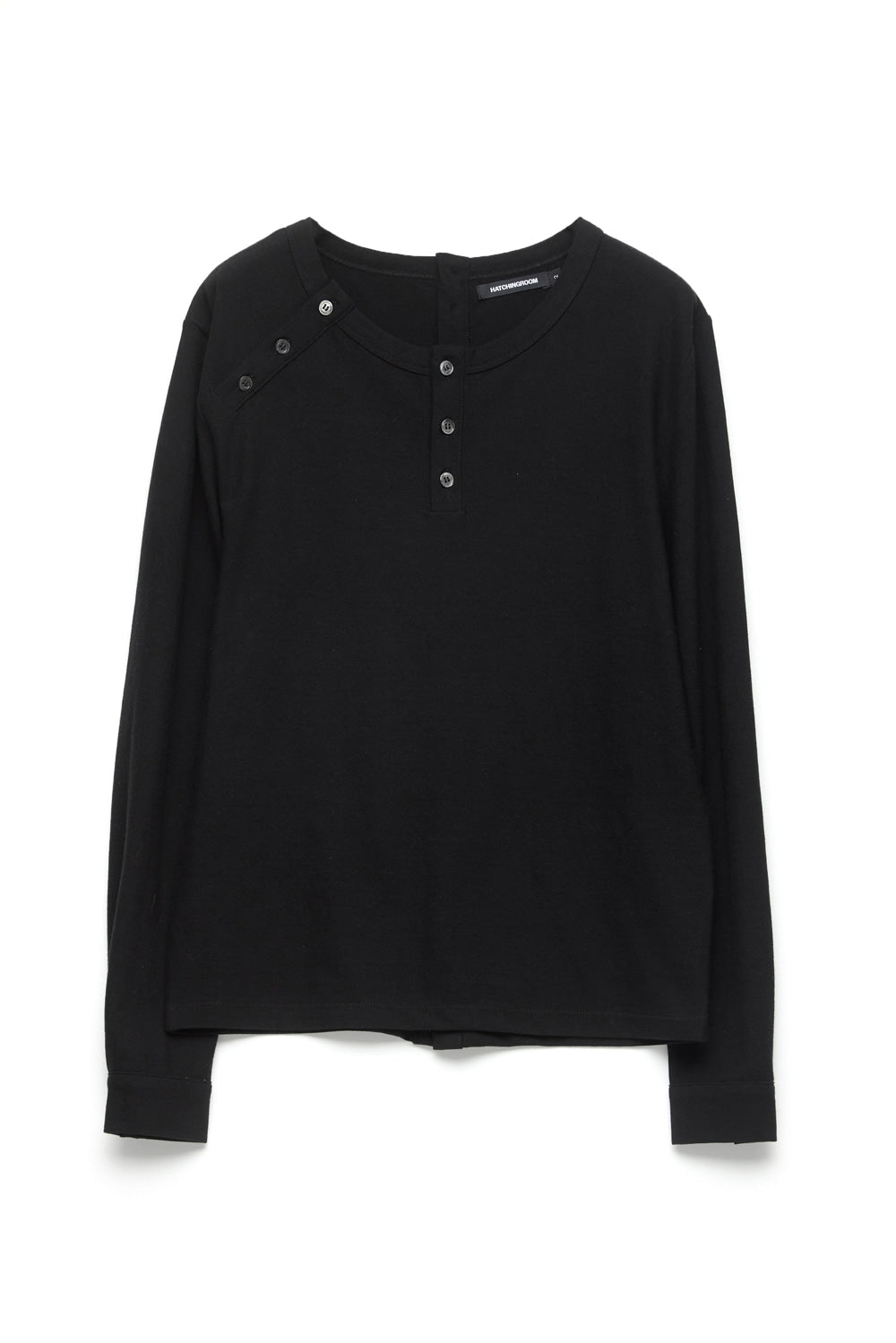Hatchingroom - Triple Henley Neck Tee (Black) product image 1 | TRAB K-Fashion Australia