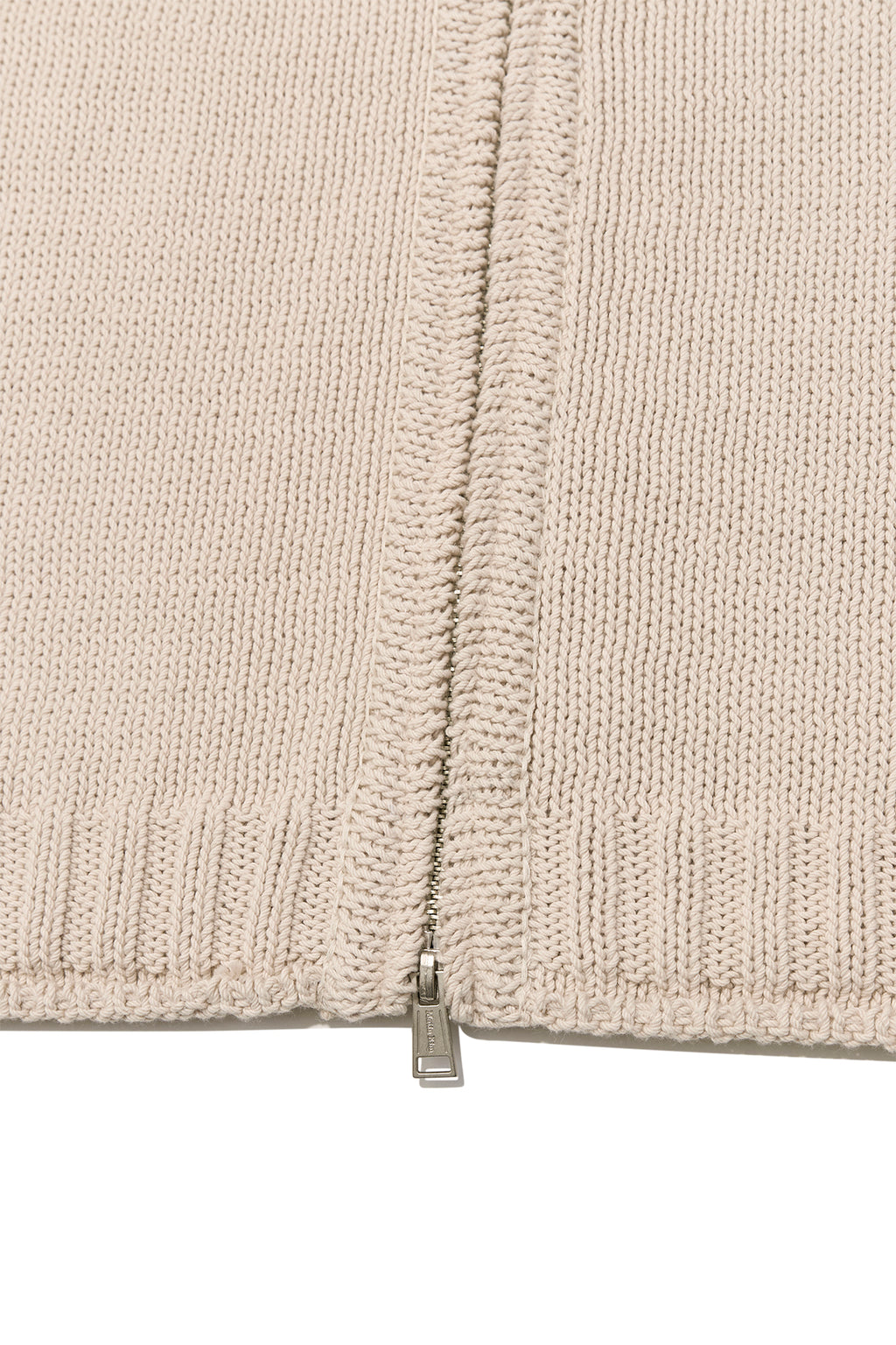 Matin Kim - Applique Logo Patch Knit Zip Up (Light Beige) product image 4 | TRAB K-Fashion Australia