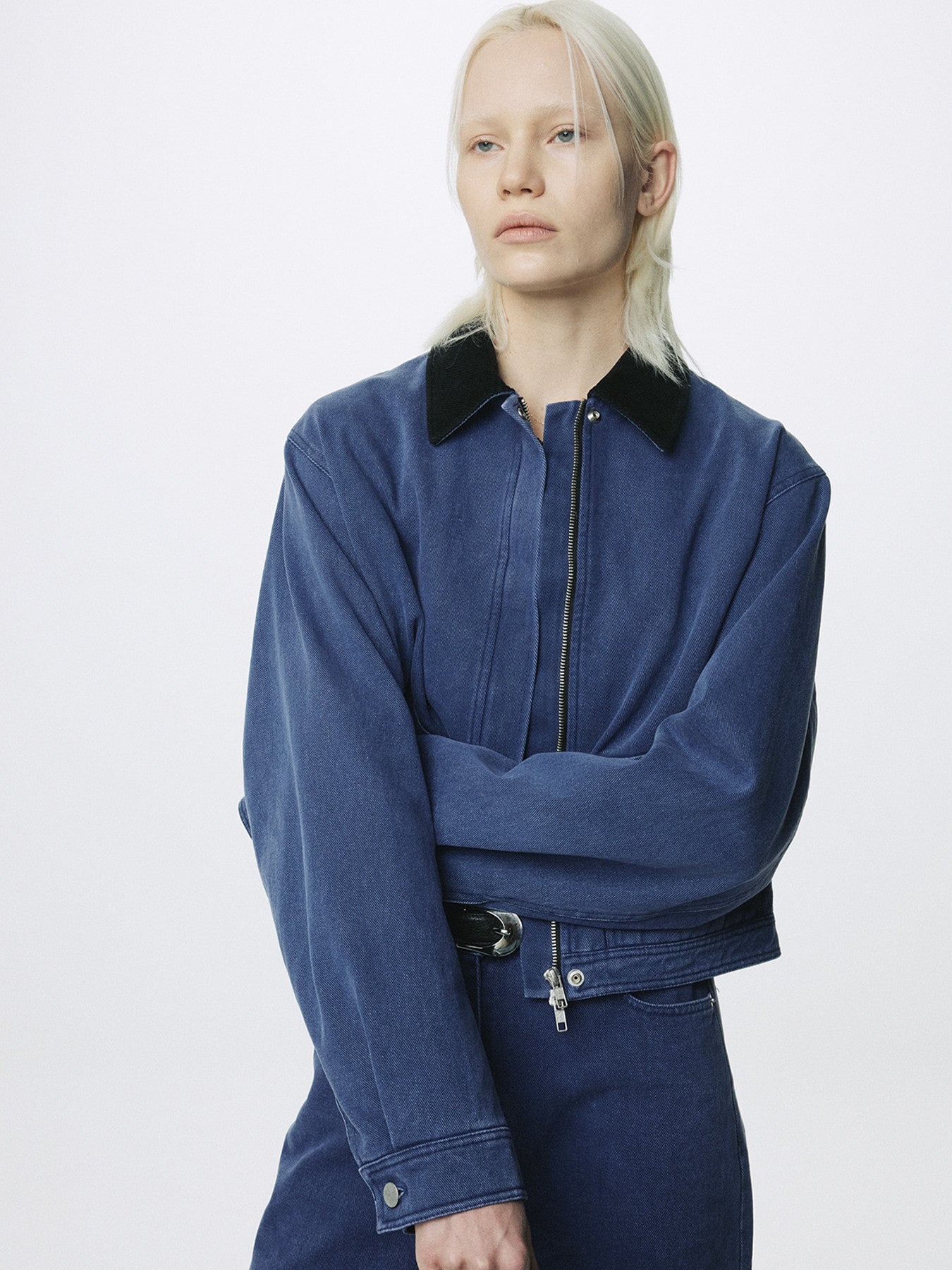 Tonywack - Cropped Work Jacket (Washed Blue) product image 3 | TRAB K-Fashion Australia