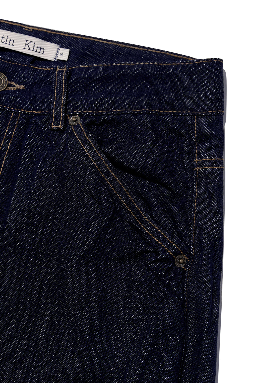 Matin Kim - Stitch Point Crinkle Denim Pants (Dark Navy) product image 4 | TRAB K-Fashion Australia