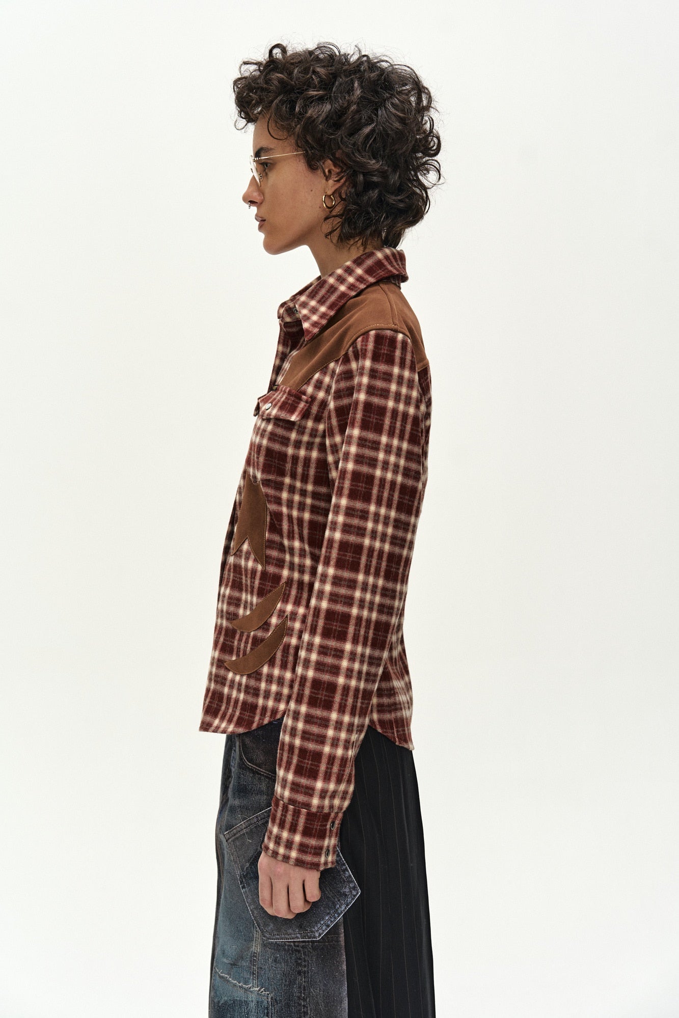 Andersson Bell - Checkered Western Patched Shirt (red) (Red) product image 5 | TRAB K-Fashion Australia