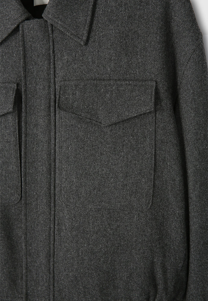 Tonywack - Merino Wool Chest Pocket Blouson Australian Wool 100% (Dark Grey) product image 11 | TRAB K-Fashion Australia