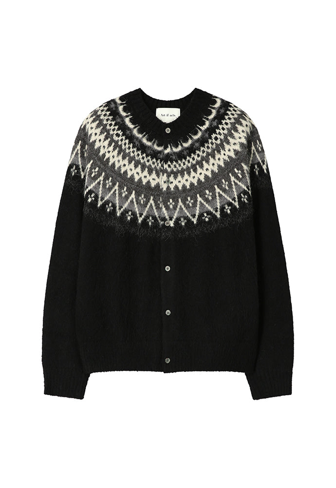 Art if acts - Fair Isle Mohair Cardigan (Black) product image 7 | TRAB K-Fashion Australia