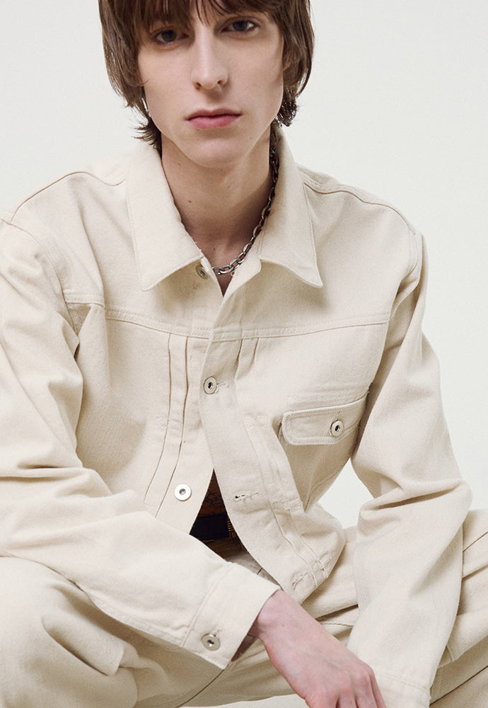 Tonywack - Denim Trucker Jacket 01 (Ecru) product image 6 | TRAB K-Fashion Australia