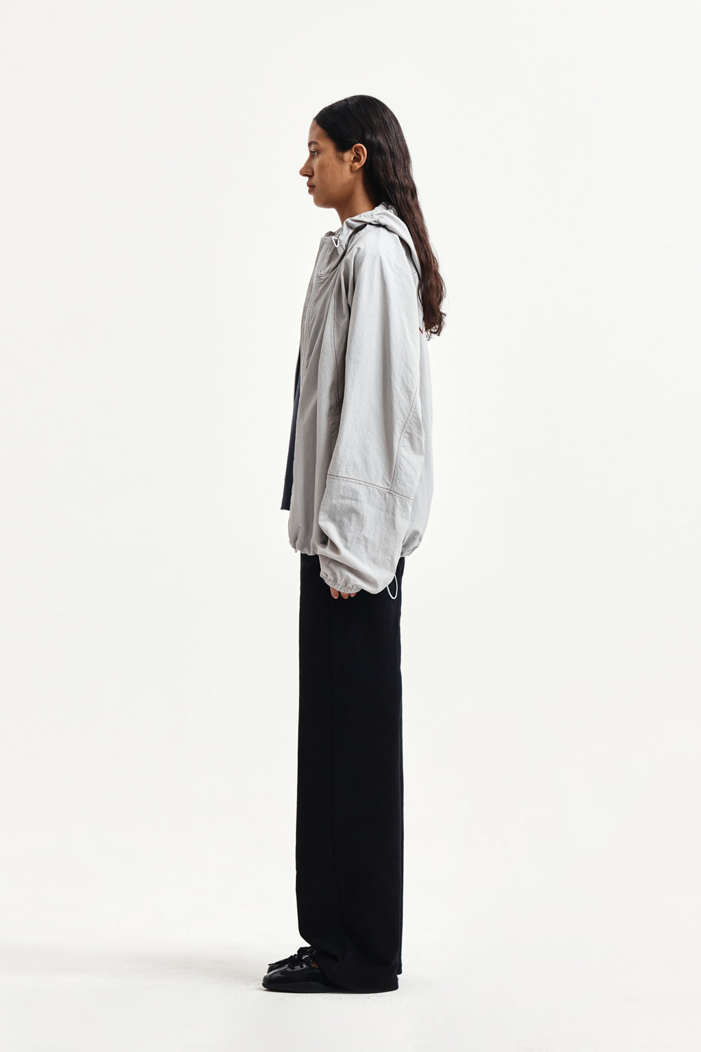 Matin Kim - Back Logo Hoody Wind Breaker (Light Beige) product image 7 | TRAB K-Fashion Australia