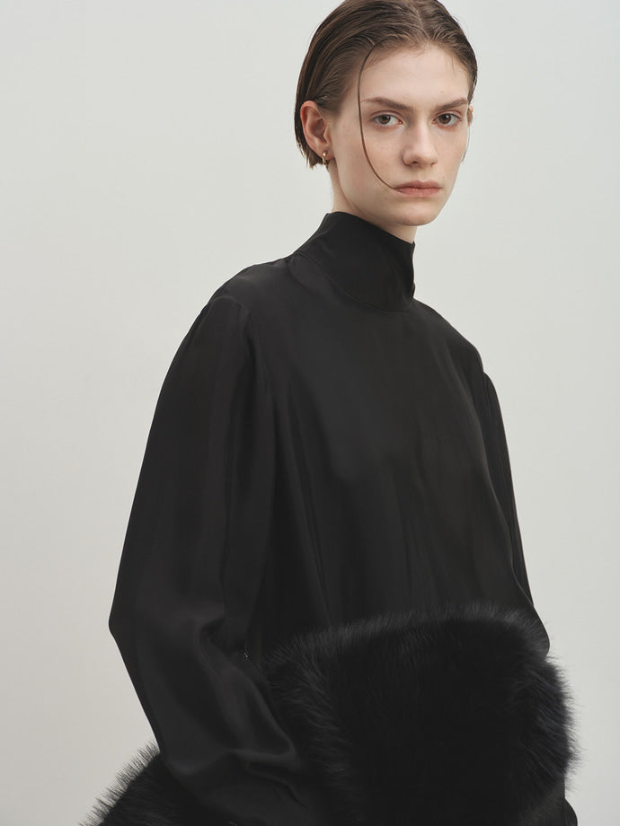 Tonywack - Liquid Oversized High Neck Top (Black) product image 1 | TRAB K-Fashion Australia