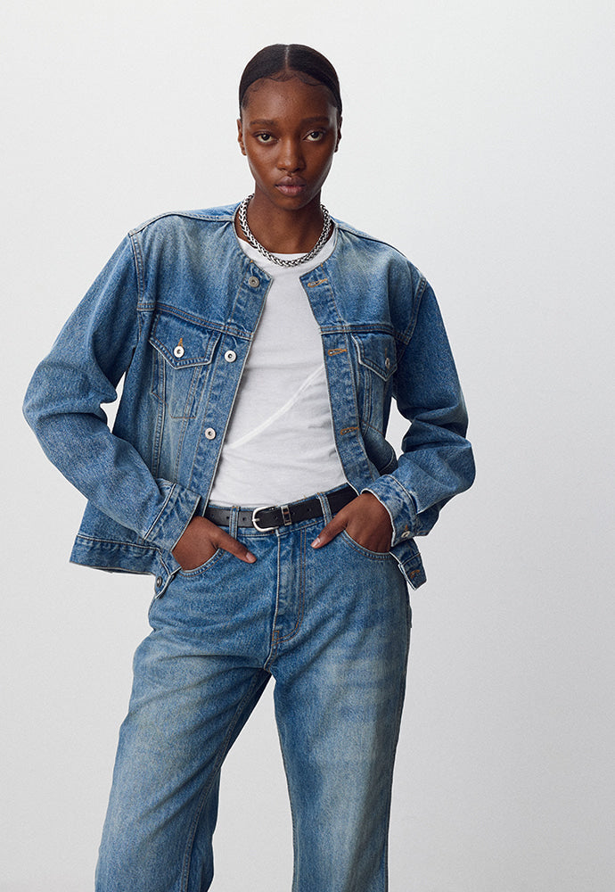 Tonywack - Layered Denim Jeans (Washed Blue) product image 1 | TRAB K-Fashion Australia