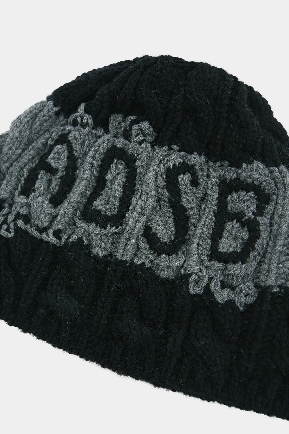 Andersson Bell - Unisex Adsb Cable Cashmere Beanie (Black/Grey) product image 8 | TRAB K-Fashion Australia