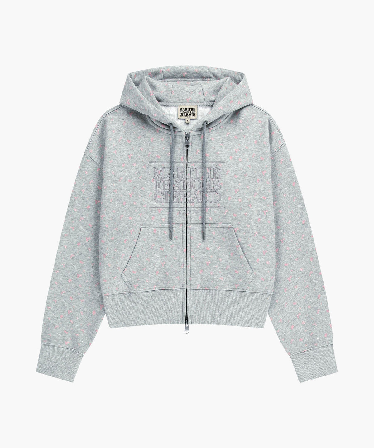Marithe & Francois Girbaud - Classic Logo Crop Hoodie Zipup (Heather Gray) product image 1 | TRAB K-Fashion Australia