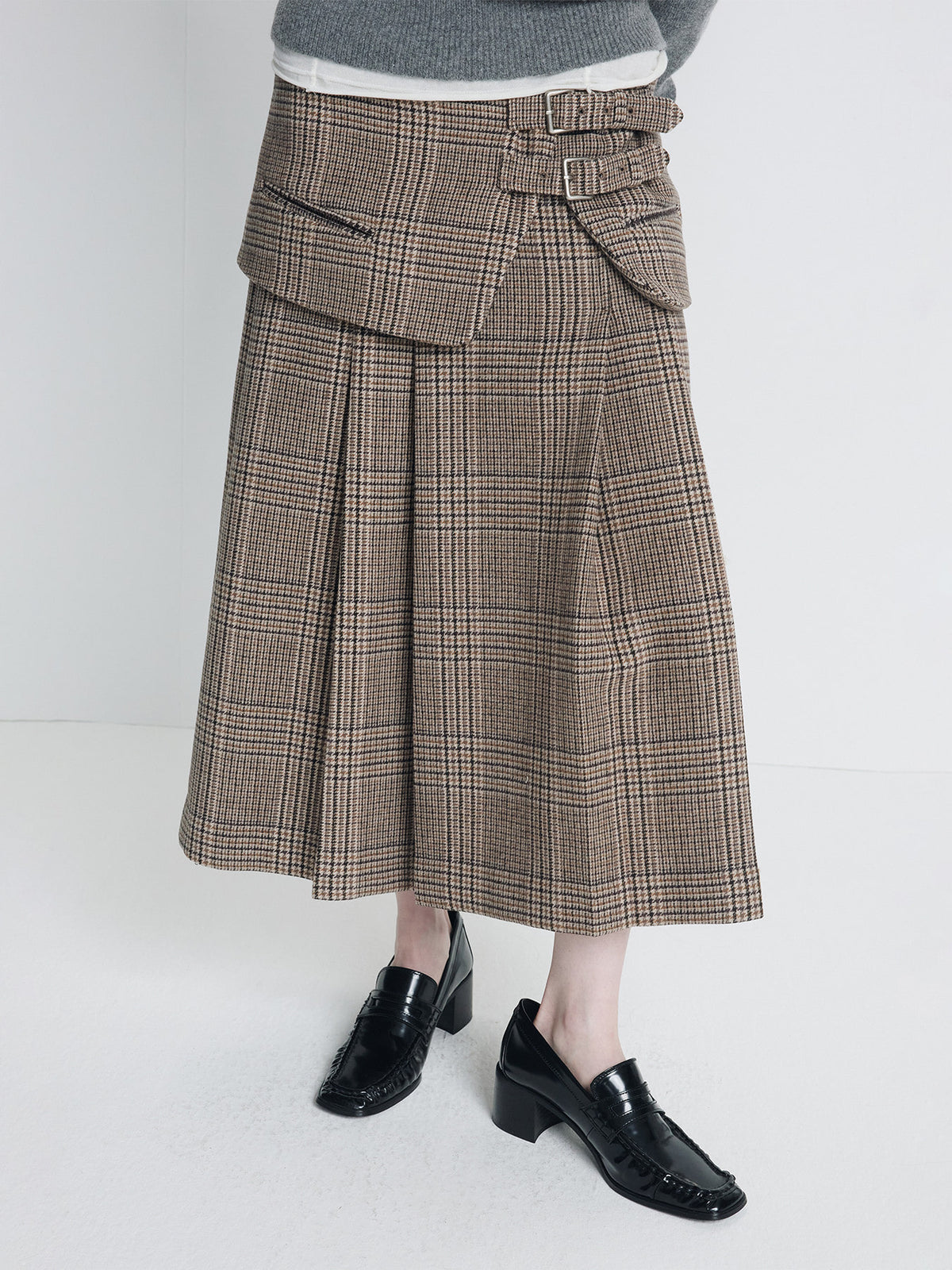 Tonywack - Checked Wool Double-Layered Skirt (Glen Check) product image 1 | TRAB K-Fashion Australia