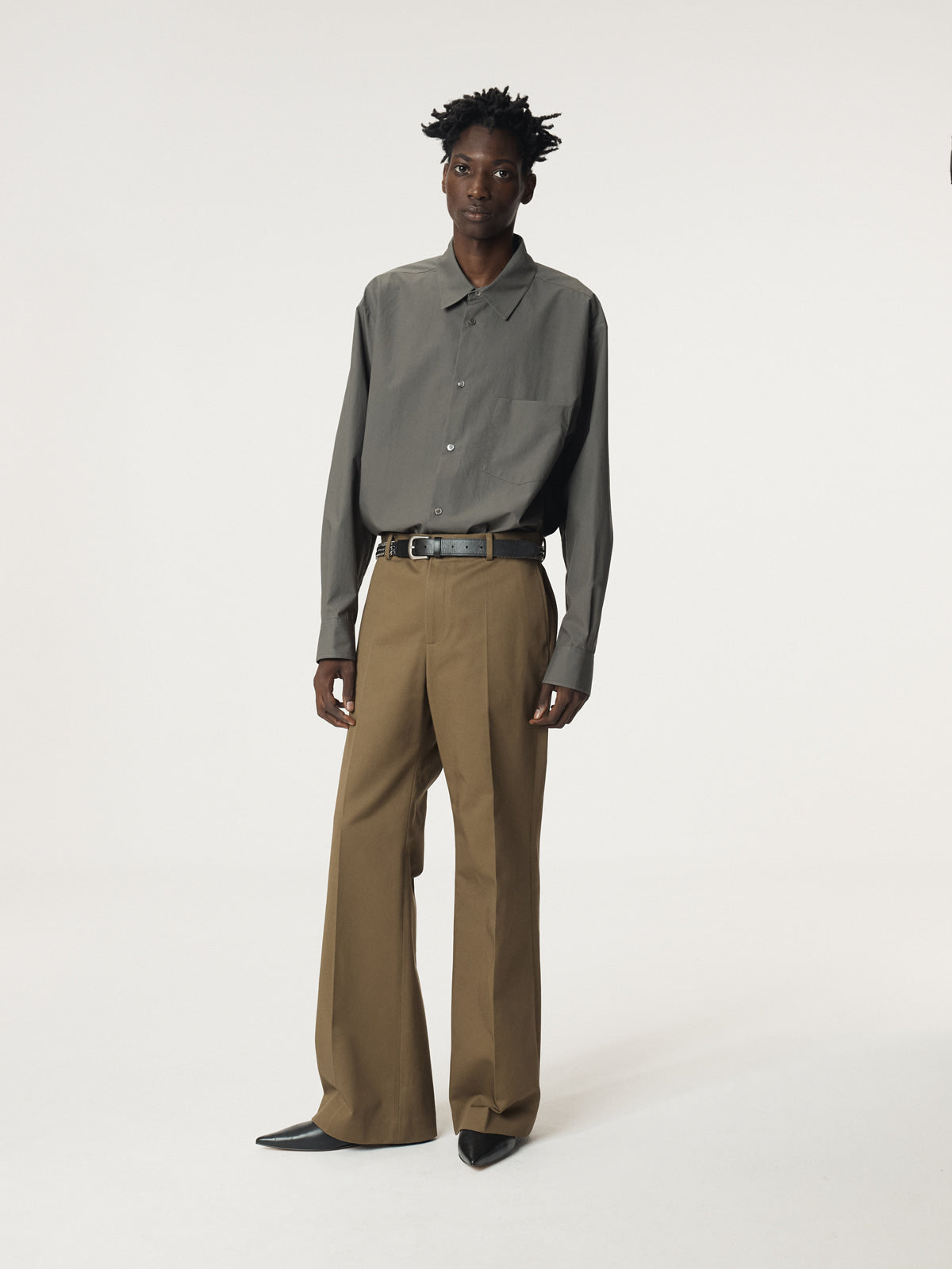 Recto - Lotus Cotton Flare Pants (Khaki) product image 5 | TRAB K-Fashion Australia