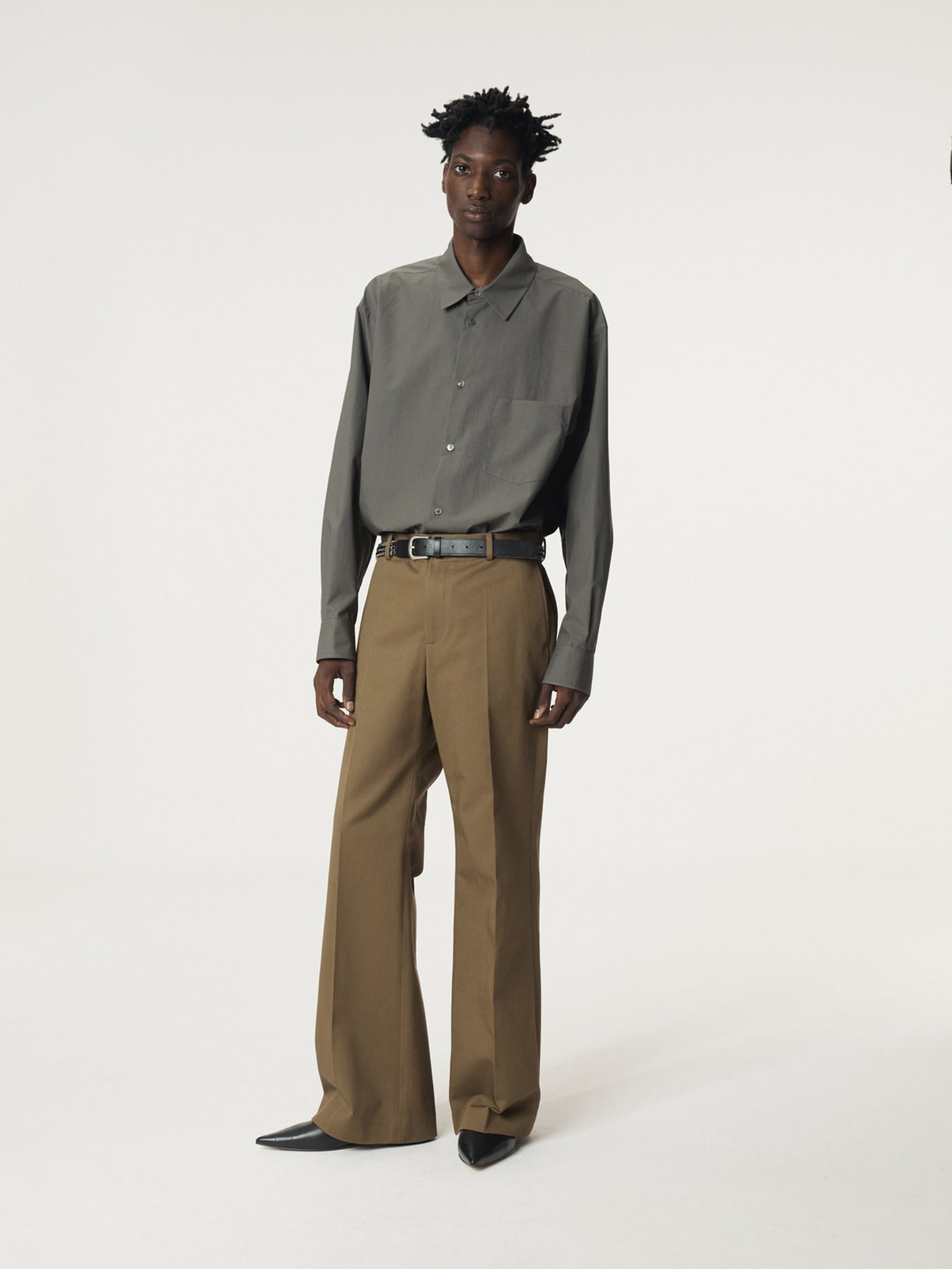 Recto - Lotus Cotton Flare Pants (Khaki) product image 5 | TRAB K-Fashion Australia