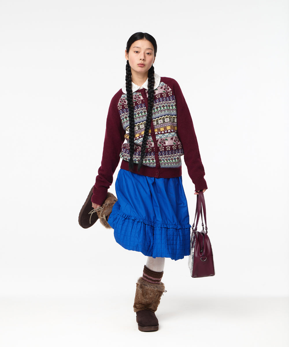 Coyseio - Cottage Knit Cardigan (Wine) product image 3 | TRAB K-Fashion Australia