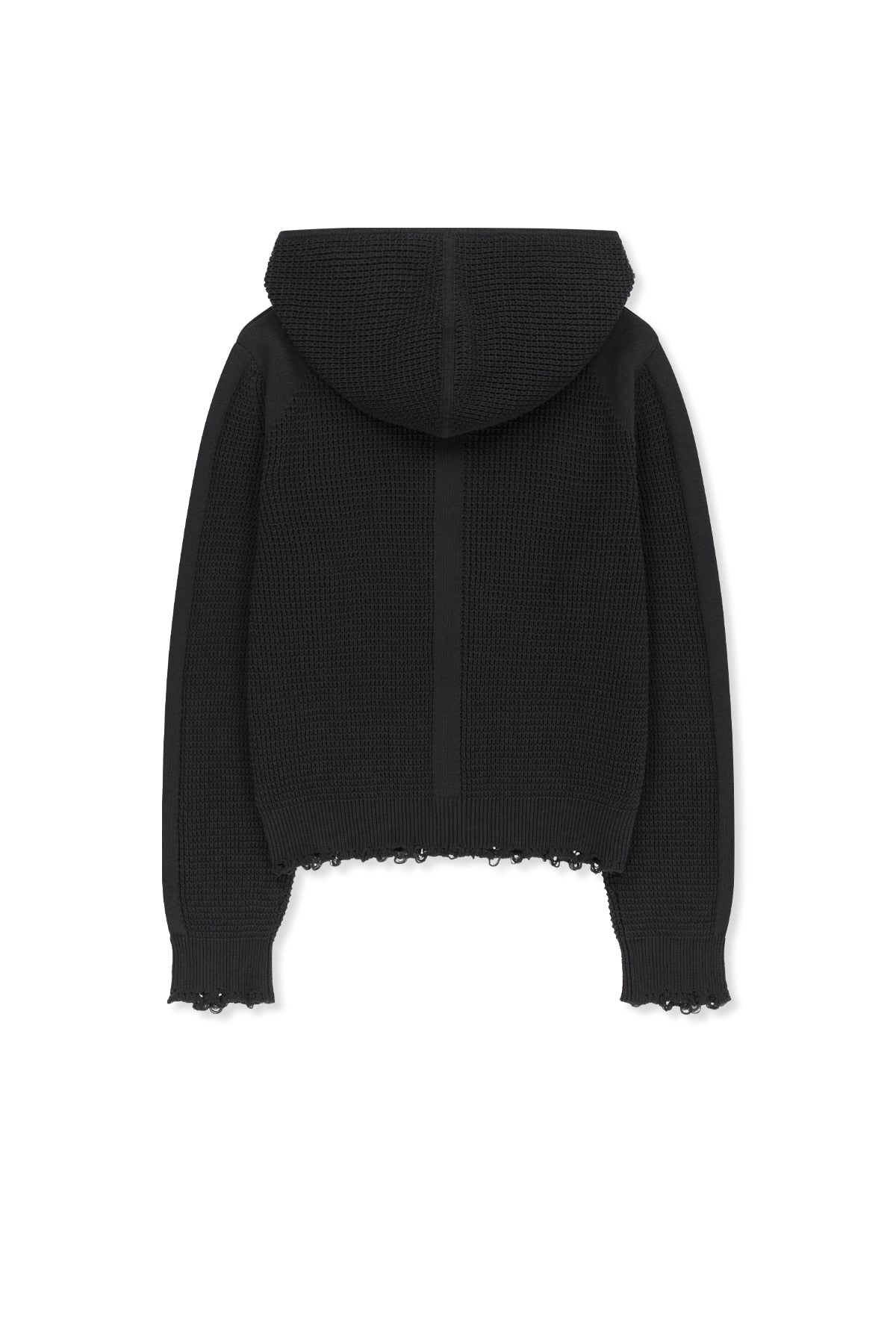 Matin Kim - Waffle Texture Hoody Knit Zip Up (Charcoal) product image 3 | TRAB K-Fashion Australia