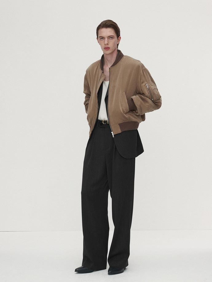 Tonywack - Wool Twill Pleated Wide Trousers (Black) product image 4 | TRAB K-Fashion Australia