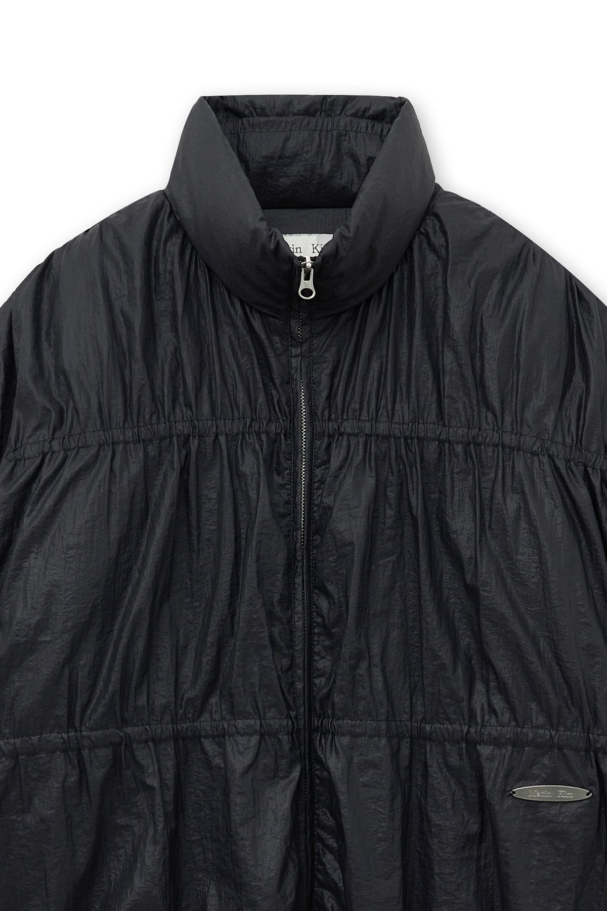 Matin Kim - High Neck Shirring Down Jumper (Black) product image 4 | TRAB K-Fashion Australia