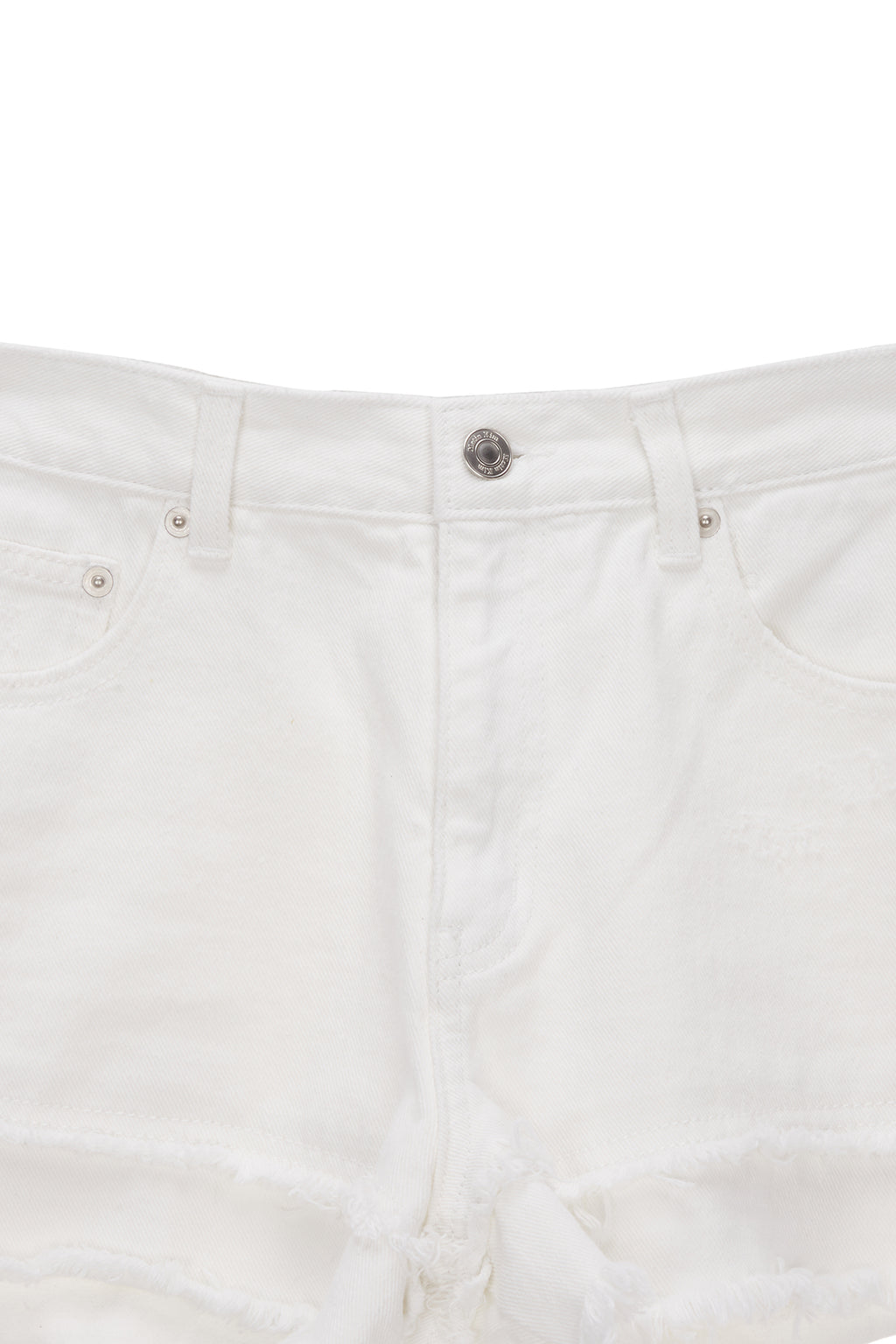 Matin Kim - Double Cutted Denim Shorts (White) product image 3 | TRAB K-Fashion Australia