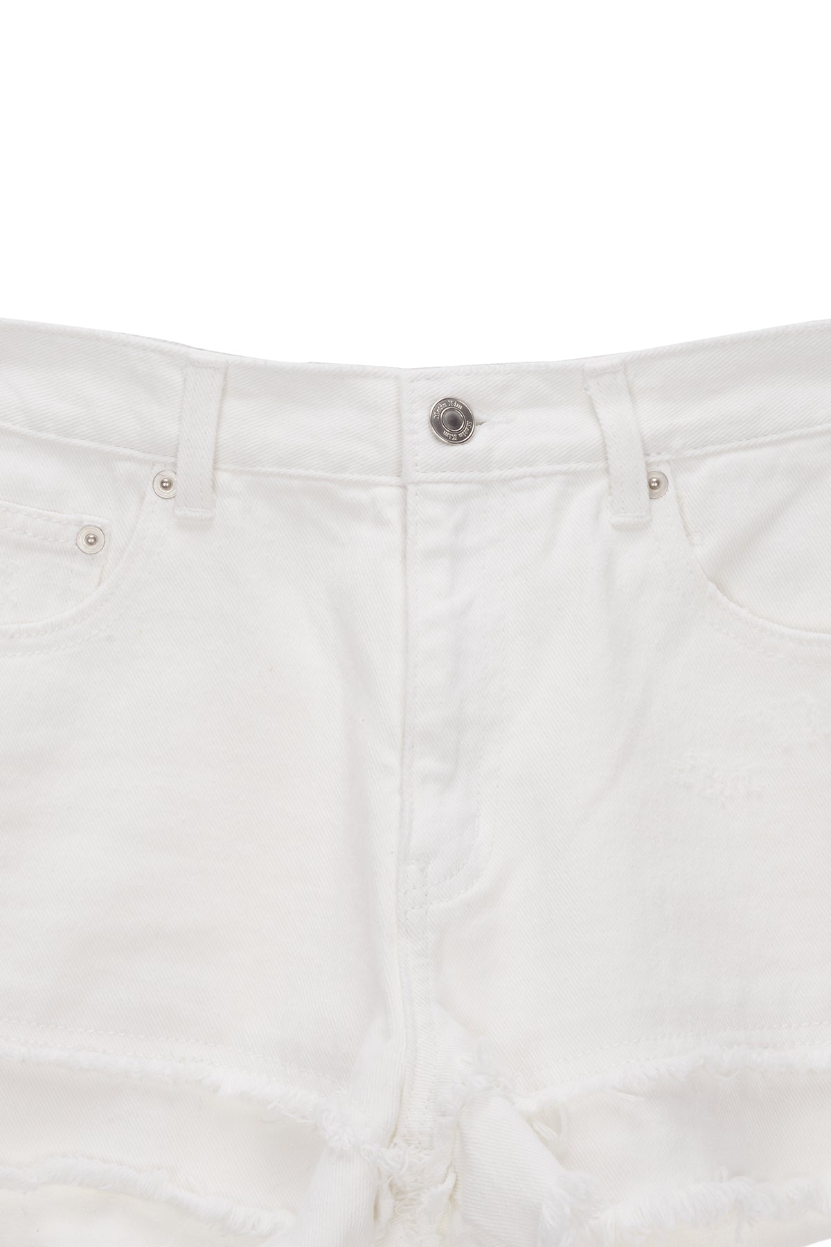 Matin Kim - Double Cutted Denim Shorts (White) product image 3 | TRAB K-Fashion Australia