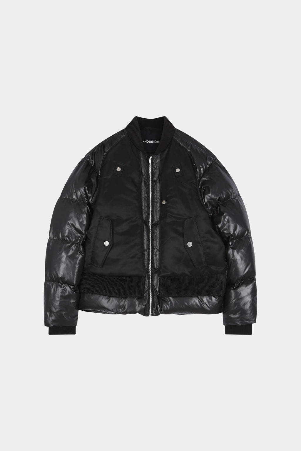 Andersson Bell - Unisex Bomber Layered Down Jacket (Black) product image 12 | TRAB K-Fashion Australia