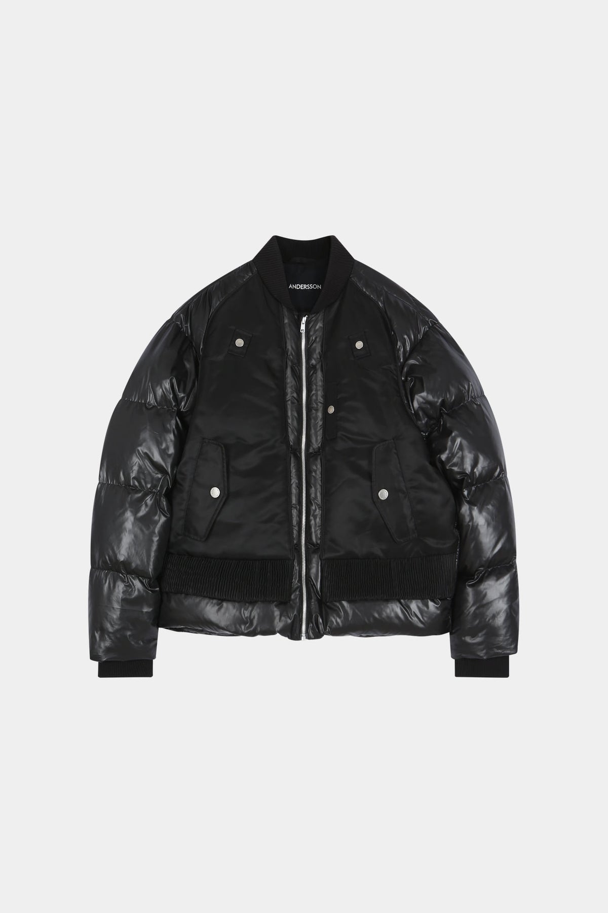 Andersson Bell - Unisex Bomber Layered Down Jacket (Black) product image 12 | TRAB K-Fashion Australia