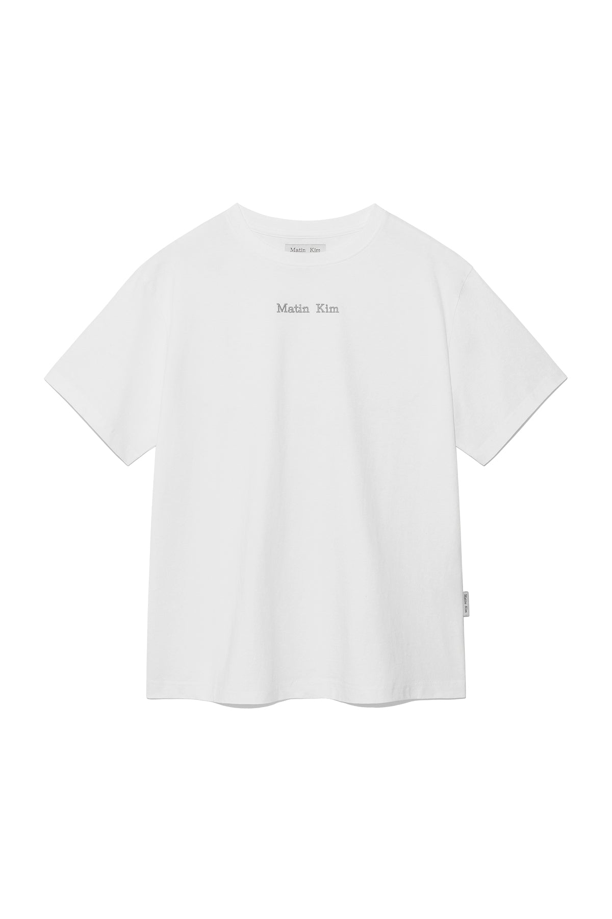 Matin Kim - Embroidery Small Logo Oversize Top (White) product image 1 | TRAB K-Fashion Australia