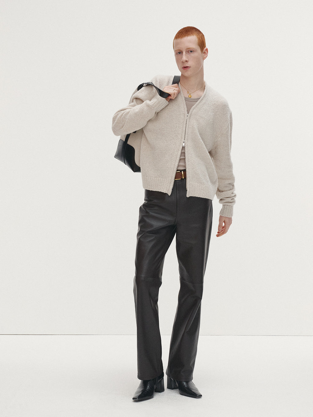 Tonywack - Baby Alpaca Brushed Zip Cardigan (Ecru) product image 2 | TRAB K-Fashion Australia