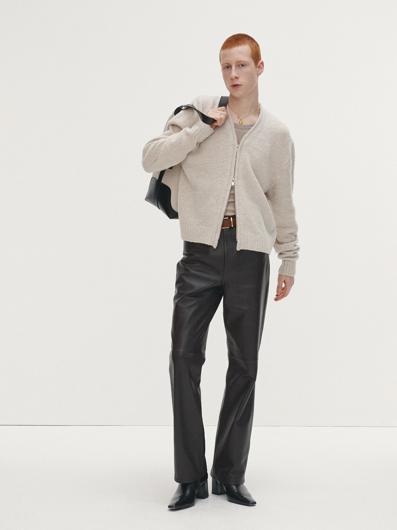 Tonywack - Baby Alpaca Brushed Zip Cardigan (Ecru) product image 2 | TRAB K-Fashion Australia